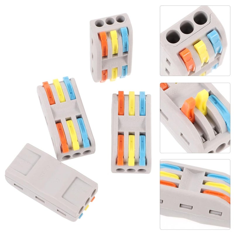 10Pcs Blue Lever Nut Wire Connectors 20 12 AWG Quick Splice Electrical Terminal Blocks - Image 3